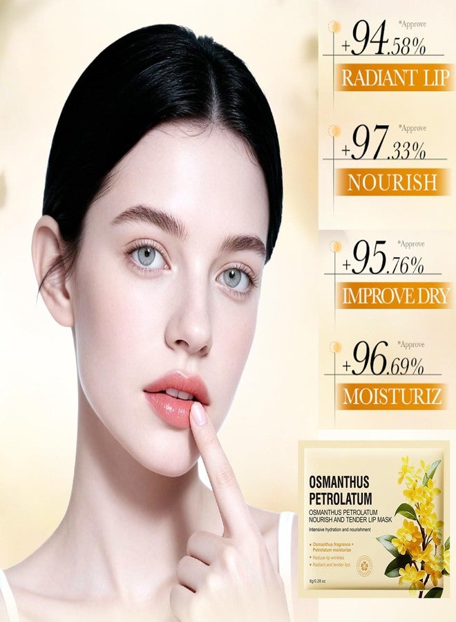 BEUKING Osmanthus Petrolatum Hydrating Lip Mask Gels with Glycerin and Aloe Extract, Moisturizing Mask Lip Treatment & Lip Patches for Dry Lips – Hydration & Repair – Day & Night Use (10 PCS) - Image 2